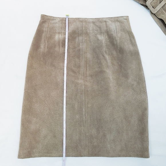 Vintage 80's BB Dakota Leatherwear Mini Leather Skirt Tan - Picture 5 of 8